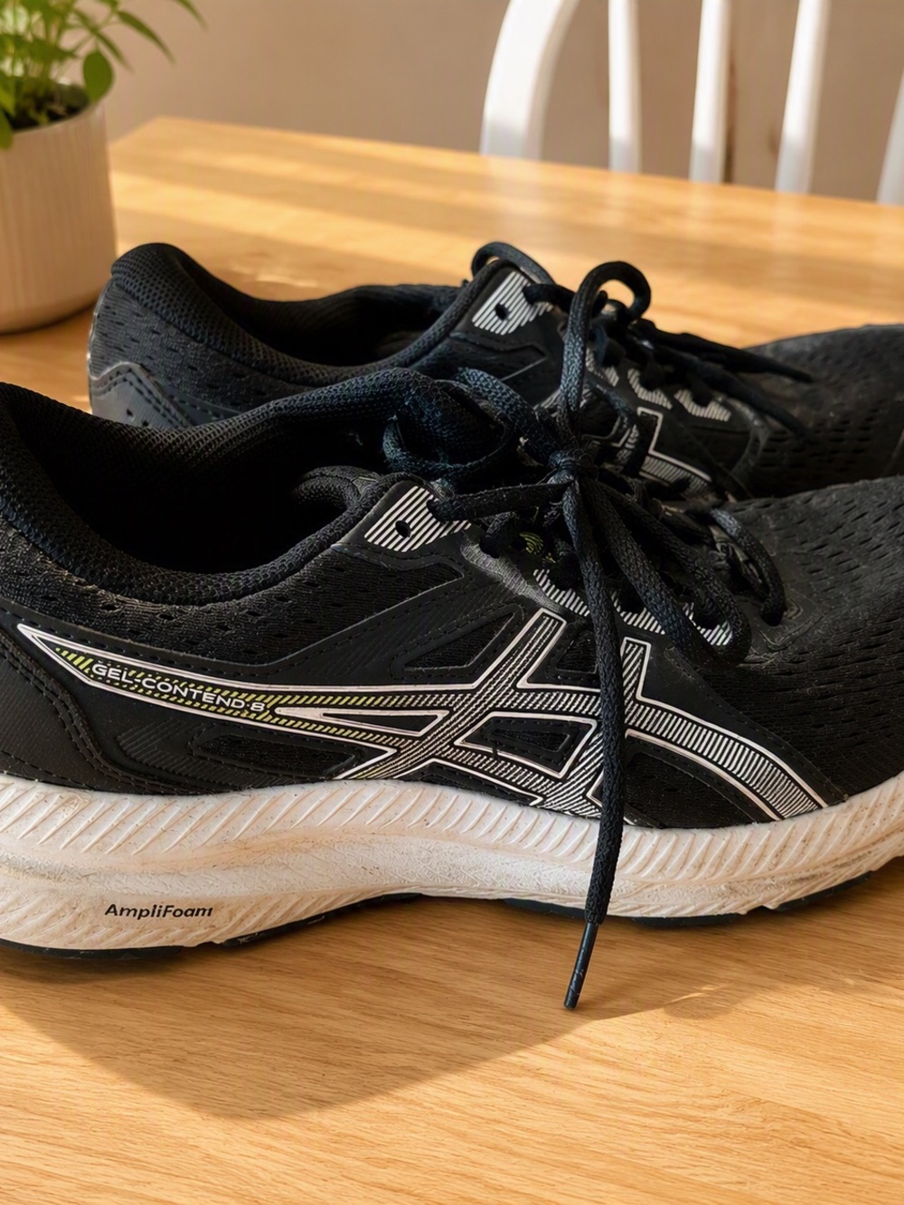 Asics Black and White Running Shoes